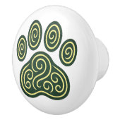 Celtic Swirl Pawprint Pine & Cream Keramische Knop (Rechts)