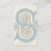 Celtic Swirls Elegant Abstract Letter S Pattern Visitekaartje (Achterkant)
