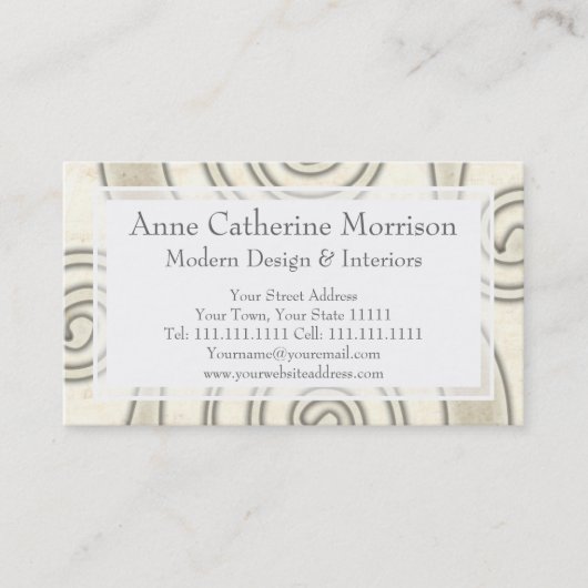 Celtic Swirls Elegant Abstract Letter S Pattern Visitekaartje (Voorkant)