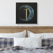 Celtic Sword and Moon Canvas Afdruk (Insitu (Slaapkamer))