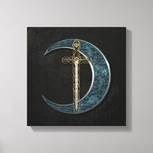 Celtic Sword and Moon Canvas Afdruk (Voorkant)