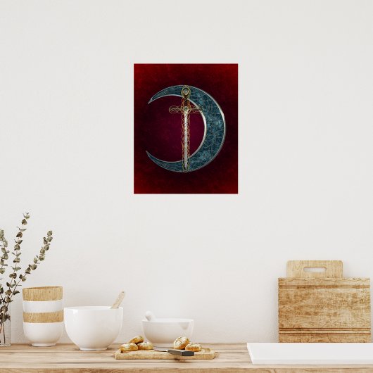 Celtic Sword and Moon Poster (Keuken)