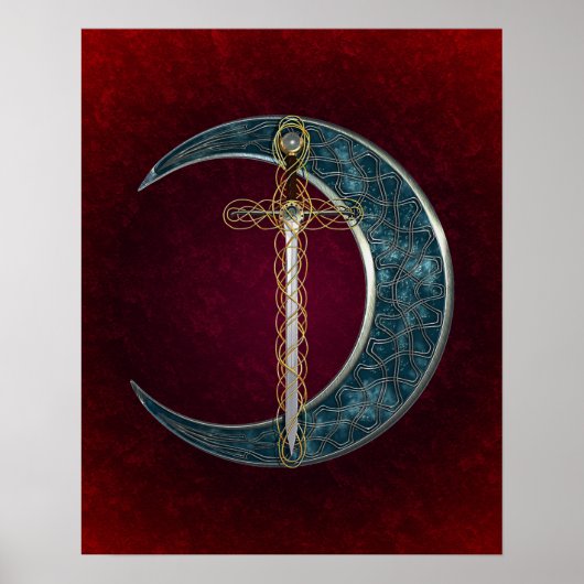 Celtic Sword and Moon Poster (Voorkant)