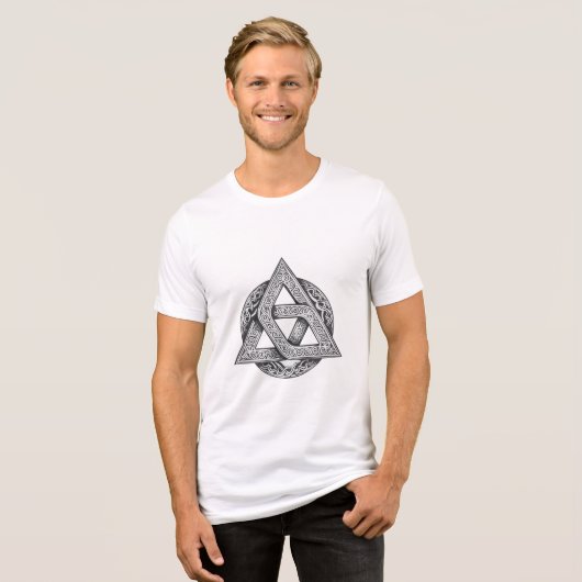 Celtic symbol, trinity knot Tri-Blend shirt (Voorkant volledig)
