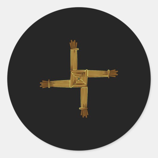 Celtic Symbols Brigid's Cross Celtic Knot Irish Sy Ronde Sticker (Voorkant)