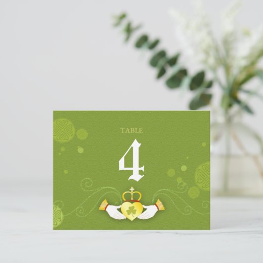 Celtic Thleed Wedding Table Number Kaart (Staand voorkant)