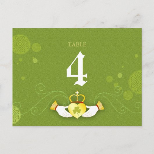 Celtic Thleed Wedding Table Number Kaart (Voorkant)