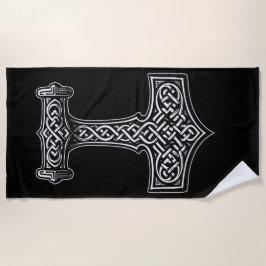 Celtic Thor’s Hammer – Norse Knotwork Design Strandlaken