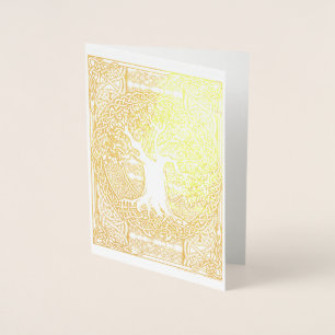 Celtic Tree (Blank binnenin) Folie Card Kaarten