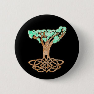 Celtic Tree Button-Pin Ronde Button 5,7 Cm