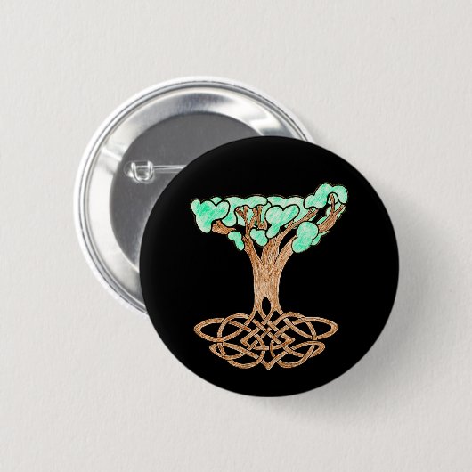 Celtic Tree Button-Pin Ronde Button 5,7 Cm (Voorkant /achterkant)