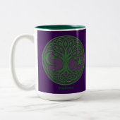 Celtic Tree of Life Custom Name Tweekleurige Koffiemok (Links)