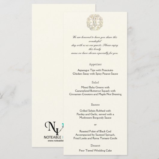 Celtic Tree of Life Gold Wedding Menu (Voorkant / Achterkant)
