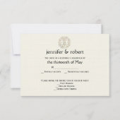 Celtic Tree of Life Gold Wedding Response Kaart (Voorkant)