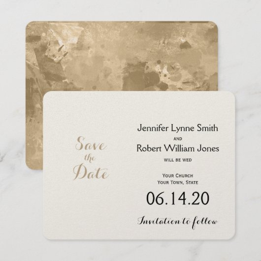Celtic Tree of Life Gold Wedding Save the Date (Voorkant / Achterkant)