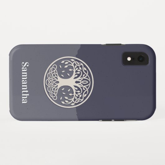 Celtic Tree of Life met naam Case-Mate iPhone Case (Achterkant (horizontaal))