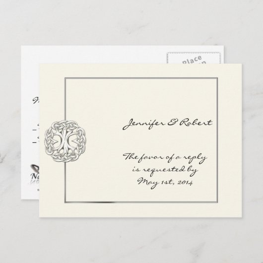 Celtic Tree of Life RSVP-Briefkaart Uitnodiging Briefkaart (Voorkant / Achterkant)