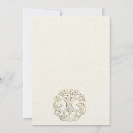 Celtic Tree of Life Thistle Wedding Invitation Kaart (Achterkant)