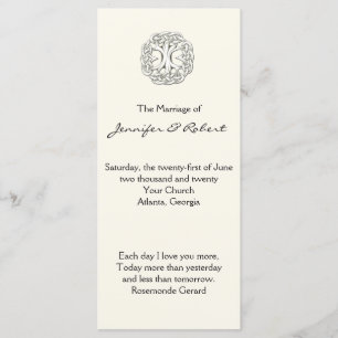 Celtic Tree of Life Trouwprogramma Programmakaart