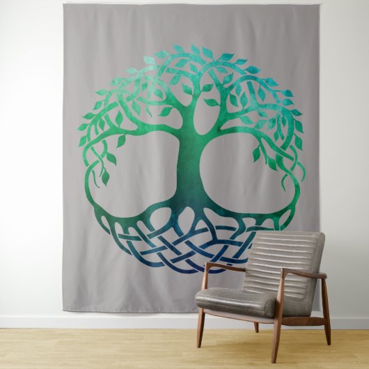 Celtic Tree of Life Waterverf Wandkleed (In situ)