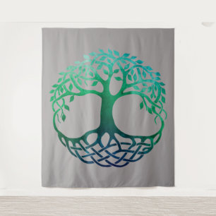 Celtic Tree of Life Waterverf Wandkleed