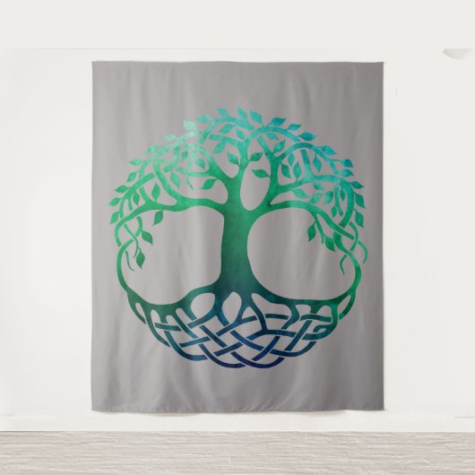 Celtic Tree of Life Waterverf Wandkleed (Voorkant)