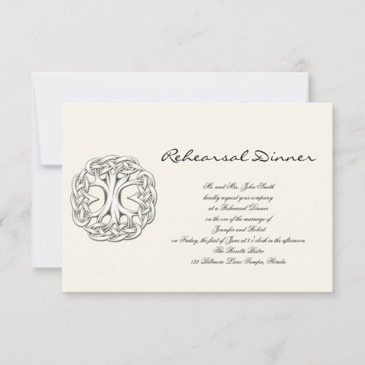 Celtic Tree of Life Wedding Rehearsal Kaart (Voorkant)