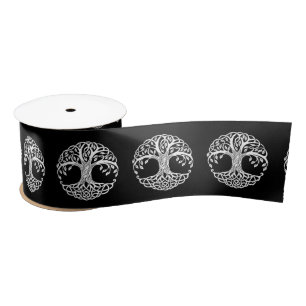 celtic tree ribbon satijnen lint