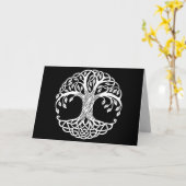 celtic tree wenskaart kaart (Gele Bloem)