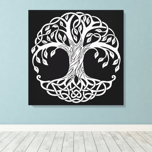 celtic tree wikkelde canvas (Insitu (Houten vloer))