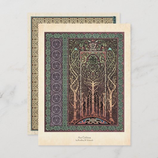 Celtic Trees Design Briefkaart (Voorkant / Achterkant)