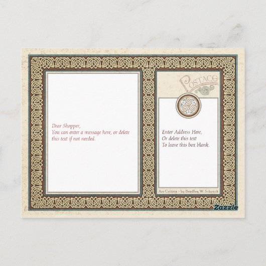 Celtic Trees Design Briefkaart (Achterkant)
