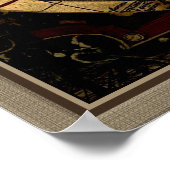 Celtic Tri-skellion & Antiek Map Irish Art Poster (Hoek)