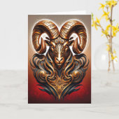 Celtic Tribal Aries Birthday Card Kaart (Gele Bloem)