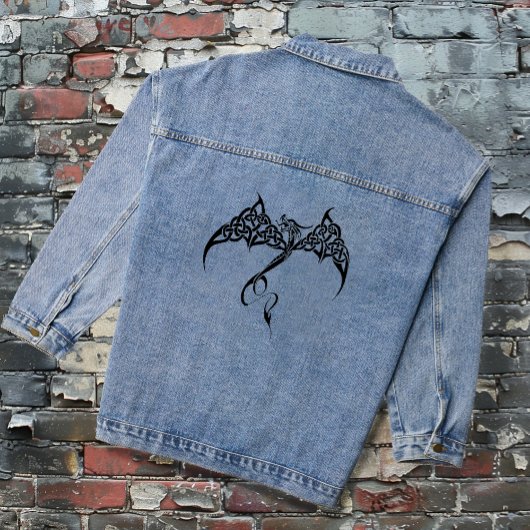 Celtic Tribal Dragon Denim Jacket