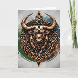 Celtic Tribal Taurus Birthday Card Kaart