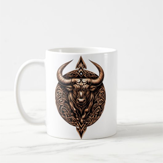 Celtic Tribal Taurus Zodiac Mug Koffiemok (Links)