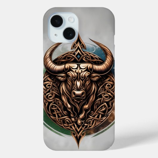 Celtic Tribal Taurus Zodiac Phone Case (Achterkant)