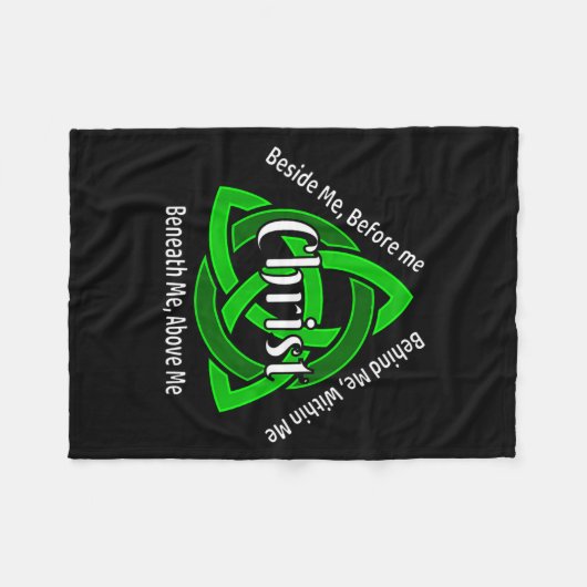 Celtic Trinity Kno St Patricks Prayer Christian  Fleece Deken (Voorkant (Horizontaal))