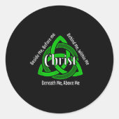Celtic Trinity Kno St Patricks Prayer Christian Ronde Sticker (Voorkant)