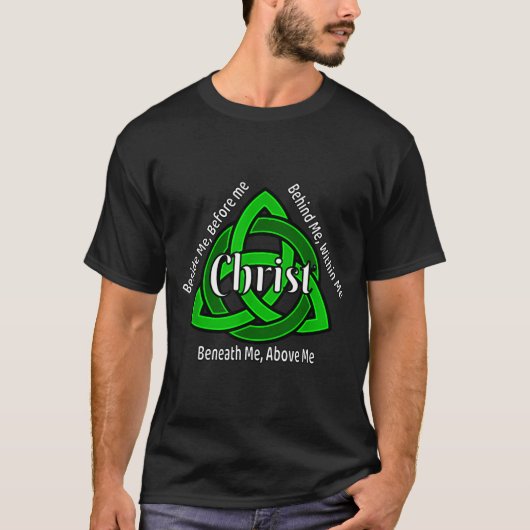 Celtic Trinity Kno St Patricks Prayer Christian  T-shirt (Voorkant)