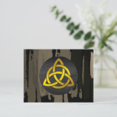 Celtic Trinity Knot Black Gold Waterverf Briefkaart (Staand voorkant)