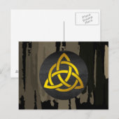 Celtic Trinity Knot Black Gold Waterverf Briefkaart (Voorkant / Achterkant)