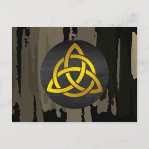Celtic Trinity Knot Black Gold Waterverf Briefkaart