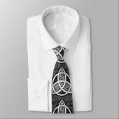 .Celtic Trinity Knot Black, Grey, White Stropdas (Gebonden)