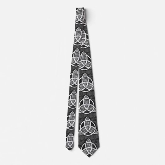 .Celtic Trinity Knot Black, Grey, White Stropdas (Achterkant)