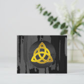 Celtic Trinity Knot Black Waterverf Gold Briefkaart (Staand voorkant)