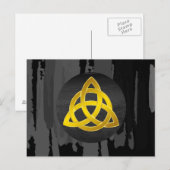 Celtic Trinity Knot Black Waterverf Gold Briefkaart (Voorkant / Achterkant)