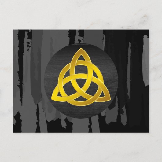 Celtic Trinity Knot Black Waterverf Gold Briefkaart (Voorkant)