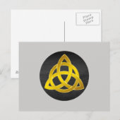Celtic Trinity Knot Black Waterverf Gold Briefkaart (Voorkant / Achterkant)